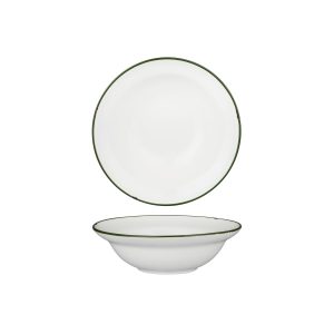 Luzerne TinTin White with Green Line - Round Deep Bowl