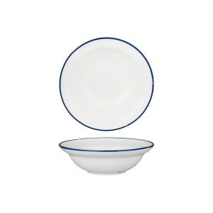 Luzerne TinTin White with Navy Line - Round Deep Bowl