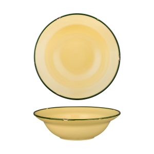 Luzerne TinTin Sand with Green Line - Round Deep Bowl