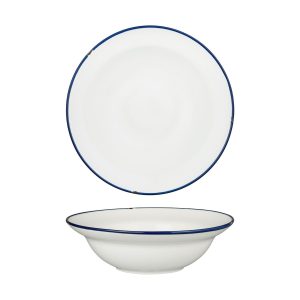 Luzerne TinTin White with Navy Line - Round Deep Bowl