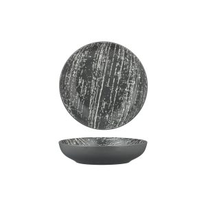 Luzerne Drizzle Grey With White Round Share Bowl