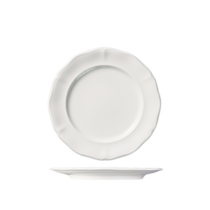 Luzerne Astoria Scalloped Round Plate - Wide Rim