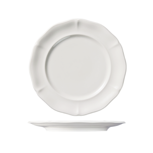 Luzerne Astoria Scalloped Round Plate - Wide Rim