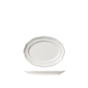 Luzerne Astoria Scalloped Oval Plate - Wide Rim