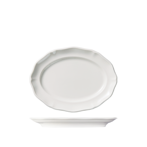 Luzerne Astoria Scalloped Oval Plate - Wide Rim