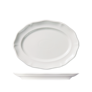 Luzerne Astoria Scalloped Oval Plate - Wide Rim