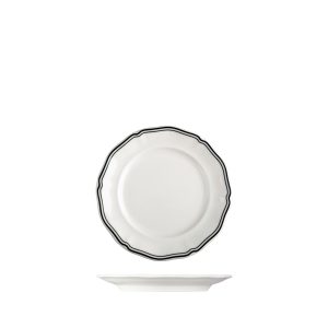 Luzerne Astoria Ink Scalloped Round Plate - Wide Rim