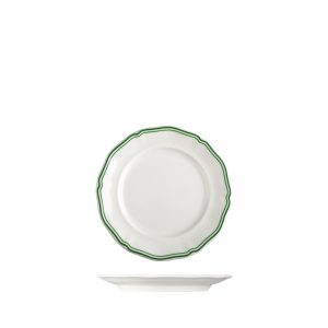 Luzerne Astoria Emerald Scalloped Round Plate - Wide Rim