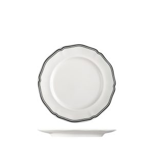 Luzerne Astoria Ink Scalloped Round Plate - Wide Rim