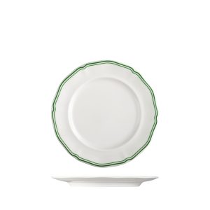 Luzerne Astoria Emerald Scalloped Round Plate - Wide Rim