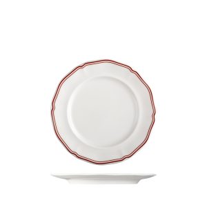 Luzerne Astoria Rosewood Scalloped Round Plate - Wide Rim