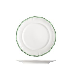 Luzerne Astoria Emerald Scalloped Round Plate - Wide Rim