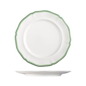 Luzerne Astoria Emerald Scalloped Round Plate - Wide Rim