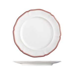 Luzerne Astoria Rosewood Scalloped Round Plate - Wide Rim