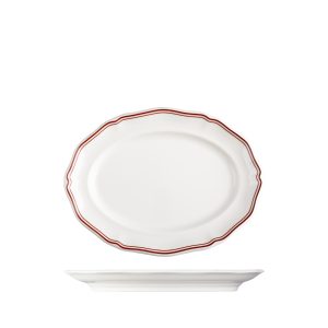 Luzerne Astoria Rosewood Scalloped Oval Plate - Wide Rim