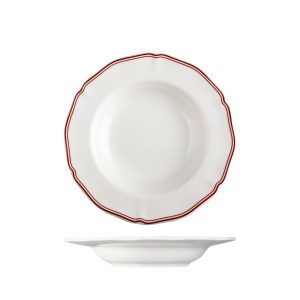 Luzerne Astoria Rosewood Scalloped Soup / Pasta Bowl - Wide Rim