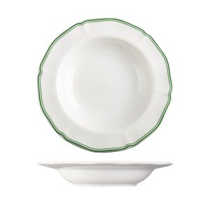 Luzerne Astoria Emerald Scalloped Soup / Pasta Bowl - Wide Rim