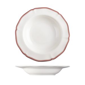 Luzerne Astoria Rosewood Scalloped Soup / Pasta Bowl - Wide Rim