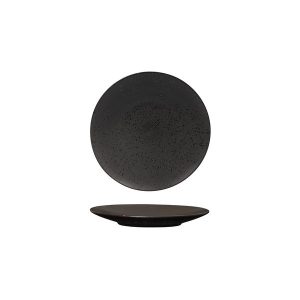 Luzerne Lava Matte Black Round Plate - Flat / Coupe