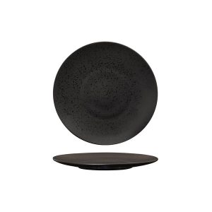 Luzerne Lava Matte Black Round Plate - Flat / Coupe