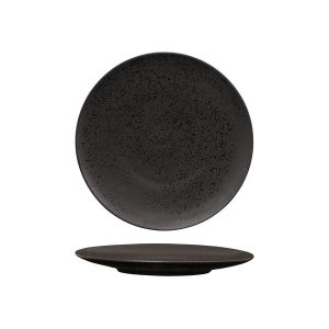 Luzerne Lava Matte Black Round Plate - Flat / Coupe