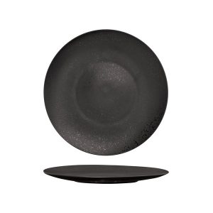 Luzerne Lava Matte Black Round Plate - Flat / Coupe