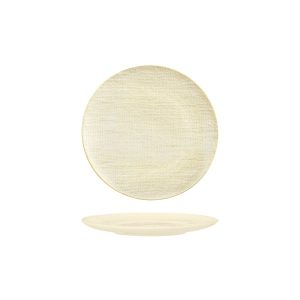 Luzerne Linen Reactive White Round Plate - Flat / Coupe