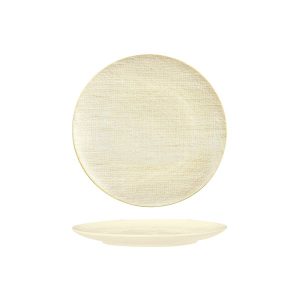 Luzerne Linen Reactive White Round Plate - Flat / Coupe