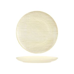 Luzerne Linen Reactive White Round Plate - Flat / Coupe