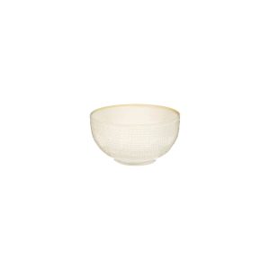 Luzerne Linen Reactive White Round Bowl