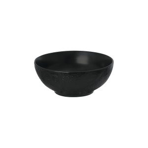 Luzerne Linen Matte Black Round Bowl