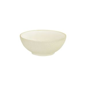 Luzerne Linen Reactive White Round Bowl