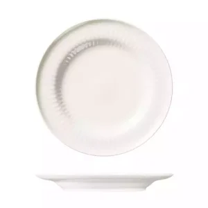 Luzerne Cottage White Round Plate - Wide Rim