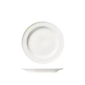 Luzerne Cottage White Round Plate - Wide Rim