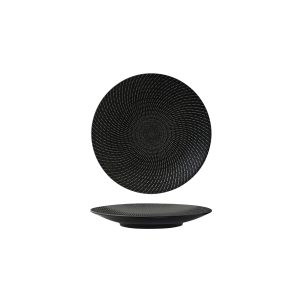 Luzerne Zen Black Swirl Round Coupe Plate
