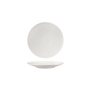 Luzerne Zen White Swirl Round Coupe Plate