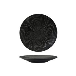 Luzerne Zen Black Swirl Round Coupe Plate