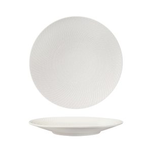 Luzerne Zen White Swirl Round Coupe Plate