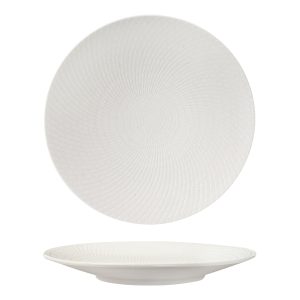 Luzerne Zen White Swirl Round Coupe Plate
