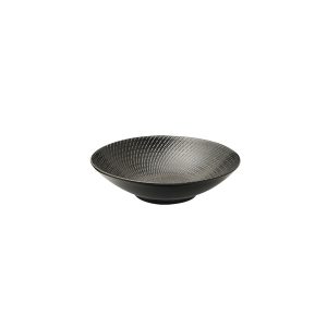 Luzerne Zen Black Swirl Round Bowl - Footed