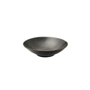 Luzerne Zen Black Swirl Round Bowl - Footed