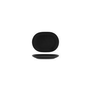 Aura Matt Black Oval Rimmed Platter 160x122mm