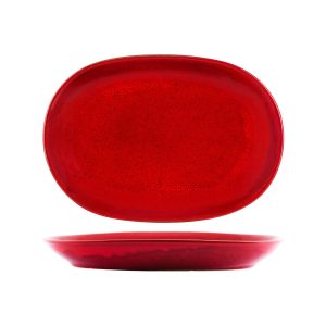 Artistica Reactive Red Oval Serving Platter 305x210mm