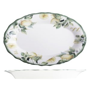 ID Fine Sorrento Oval Scalloped Plate