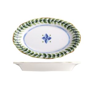 ID Fine Capri Oval Scalloped Plate