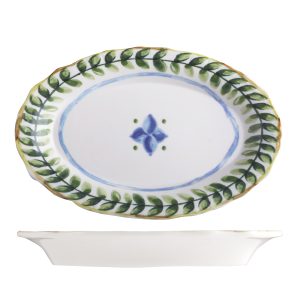 ID Fine Capri Oval Scalloped Plate