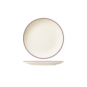 ID Fine Modest Maroon Round Coupe Plate