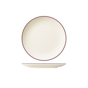 ID Fine Modest Maroon Round Coupe Plate