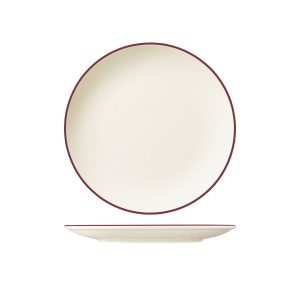 ID Fine Modest Maroon Round Coupe Plate