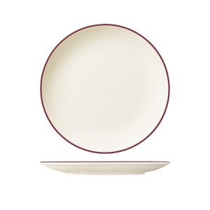 ID Fine Modest Maroon Round Coupe Plate
